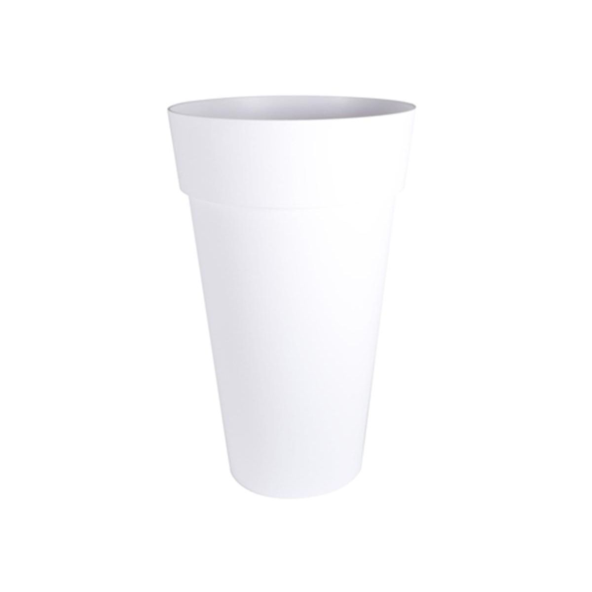 Eda Pot de fleur rond Toscane Ø 48 x H.80 cm - Blanc - Eda