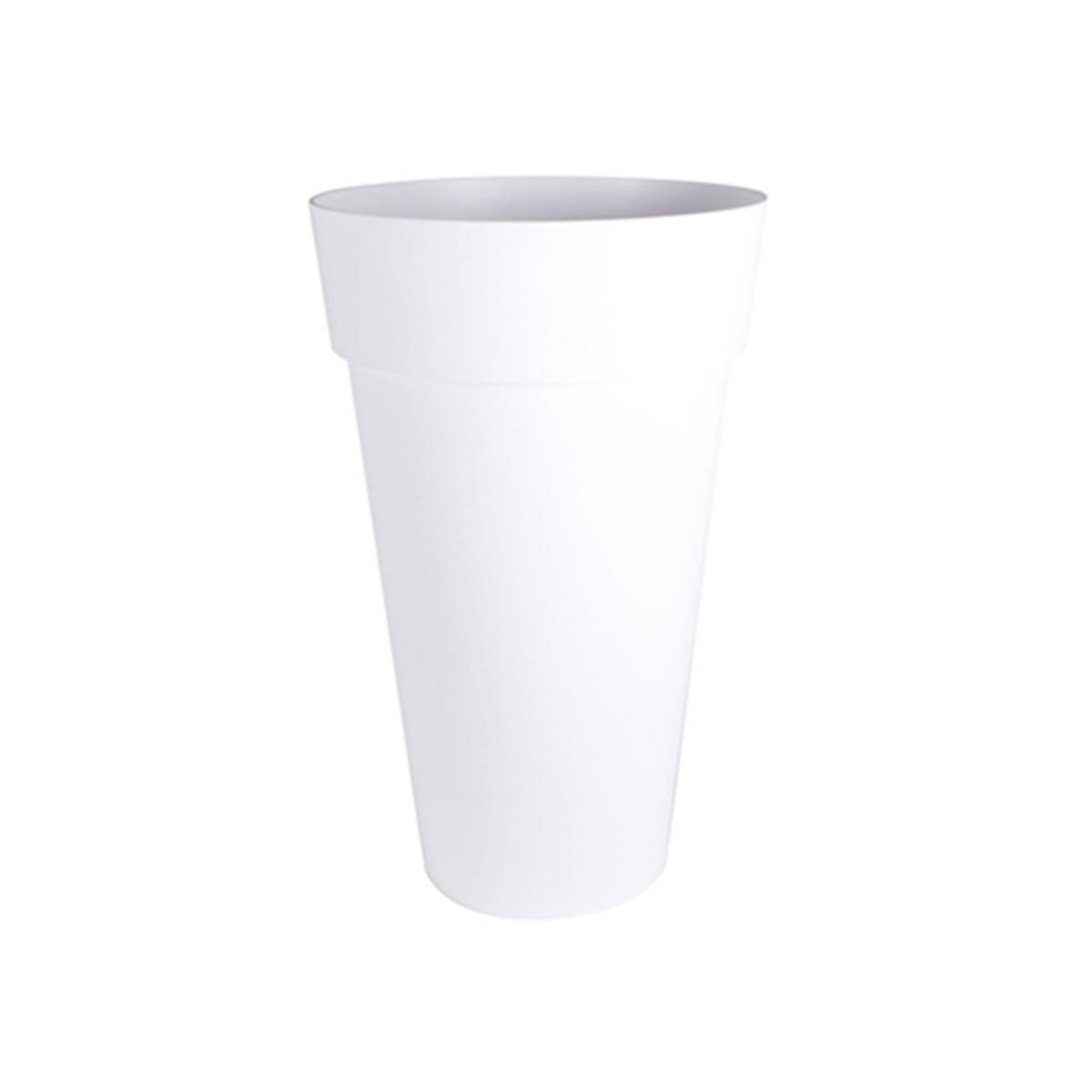 Eda Pot de fleur rond Toscane Ø 48 x H.80 cm - Blanc - Eda