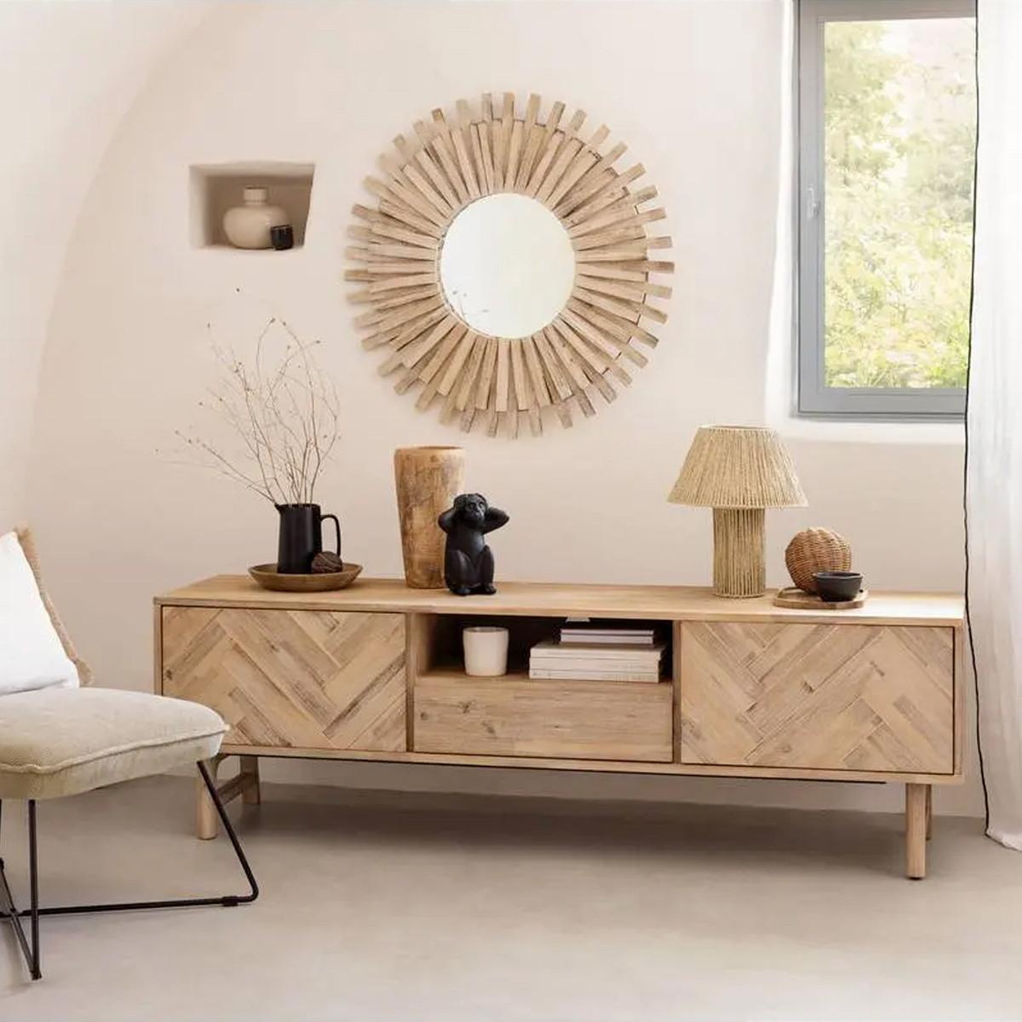 Voir la diapositive 6 : ATMOSPHERA Meuble tv 2 portes & 1 tiroir  aeris  180cm beige