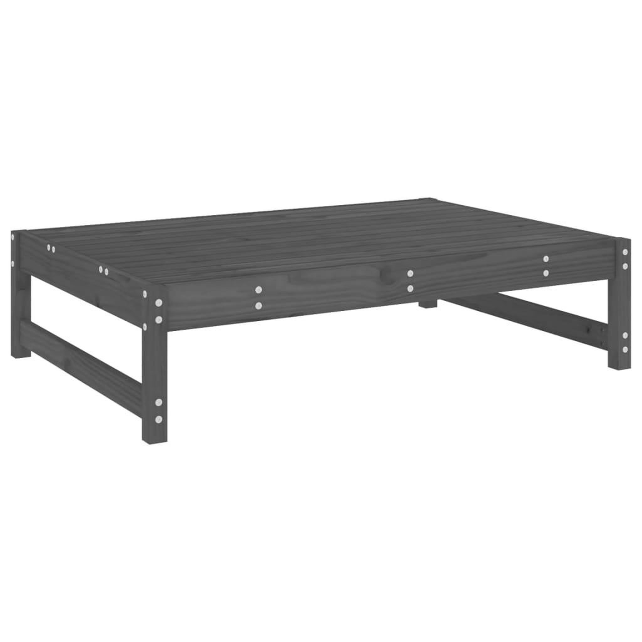 Voir la diapositive 2 : VIDAXL Repose-pied de jardin 120x80 cm gris bois de pin massif