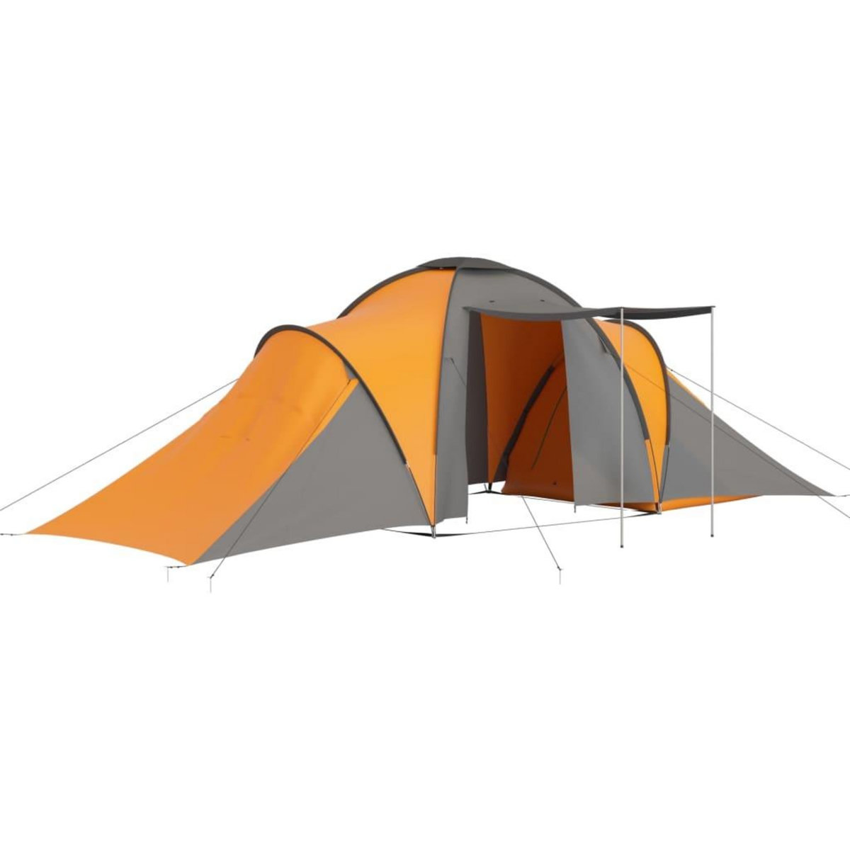 VIDAXL Tente de camping pour 6 personnes gris et orange
