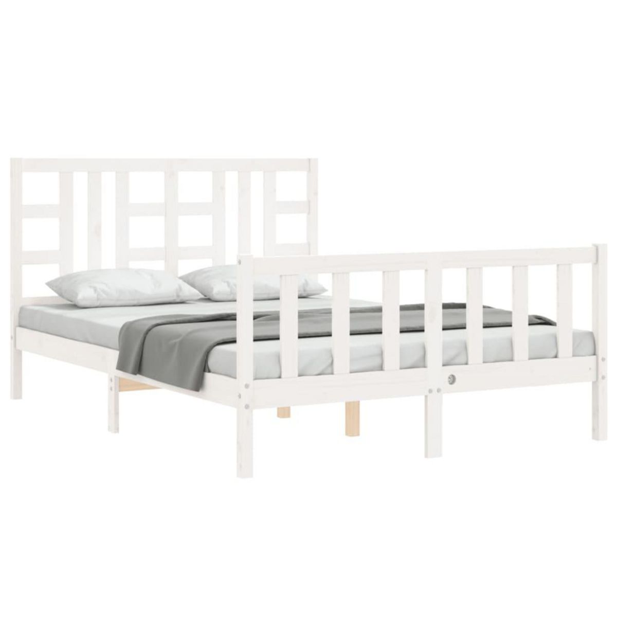 VIDAXL Cadre de lit sans matelas blanc 160x200 cm bois de pin massif