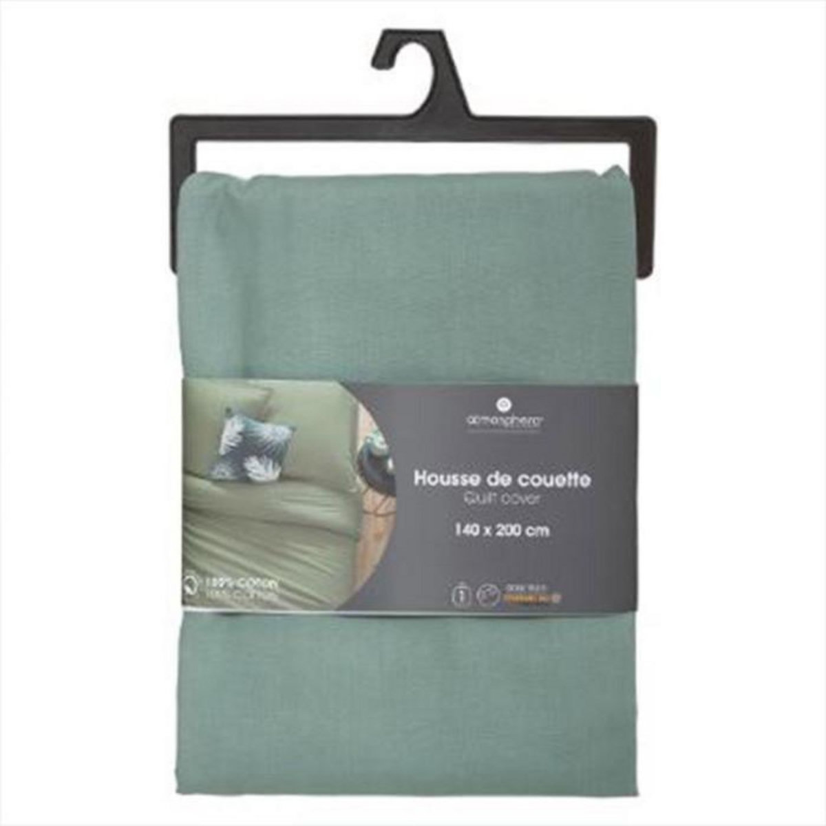 ATMOSPHERA Housse de Couette  Intérieur  140x200cm Céladon
