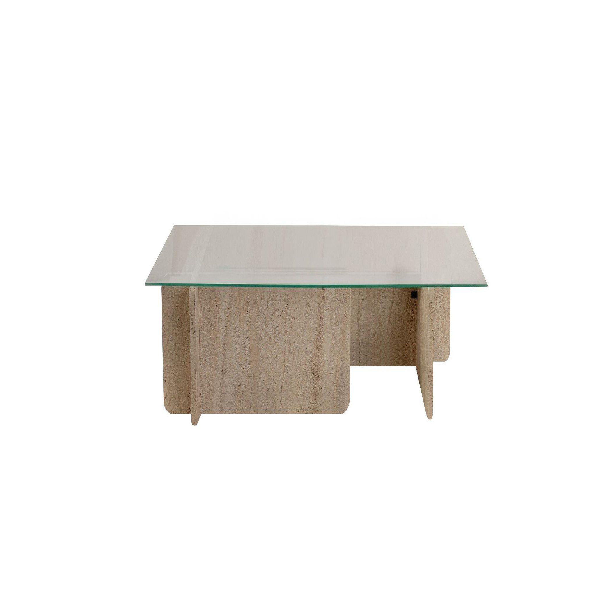 Habitat et Jardin Table basse en bois  flavio  - 105 x 65 x 30 cm - travertin