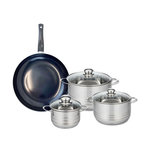 ELO Ensemble de 1 Poêle de cuisson 32 cm et 3 faitouts 16, 20 et 24 cm Elo Prima Brillant
