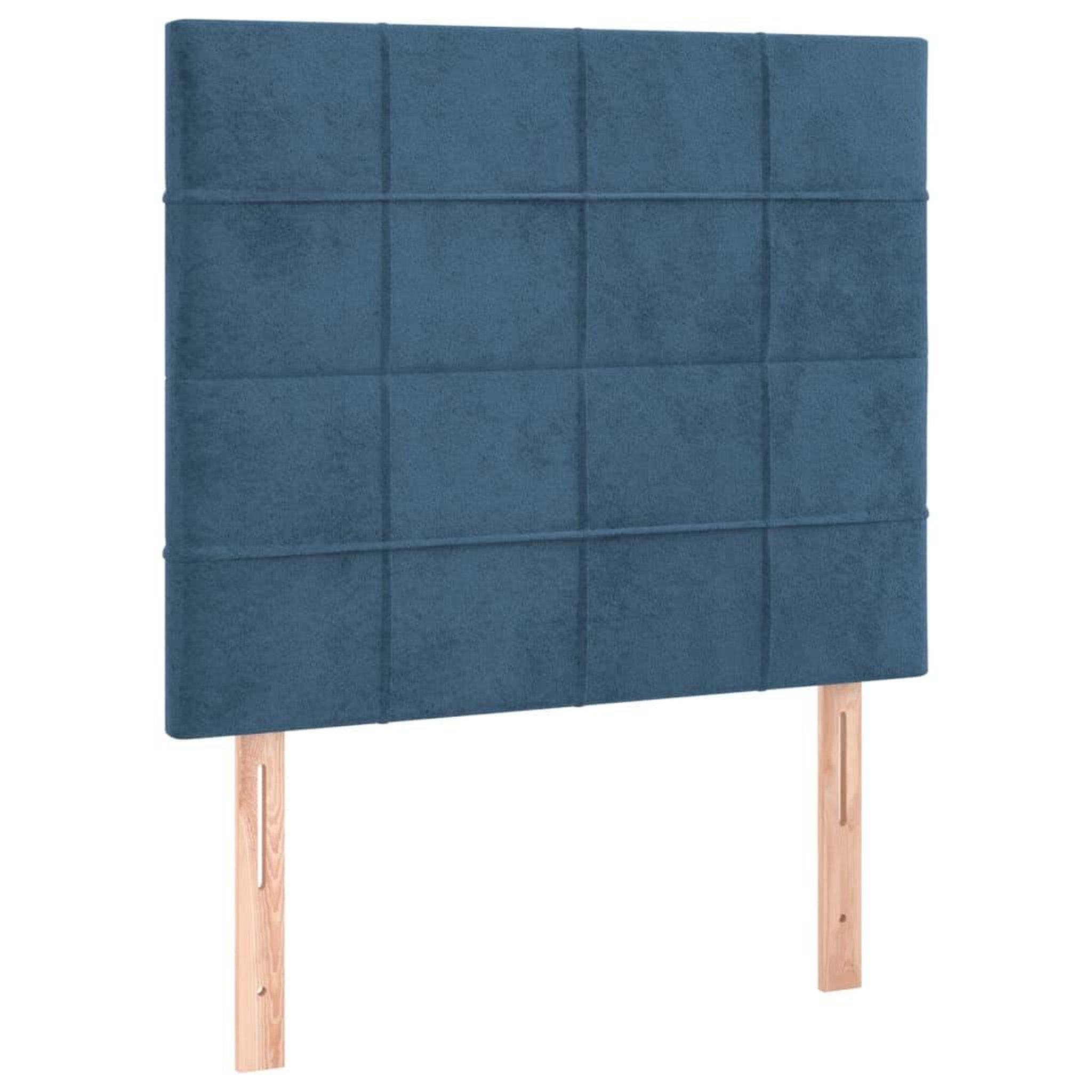 Voir la diapositive 2 : VIDAXL Tetes de lit 2 pcs Bleu fonce 100x5x78/88 cm Velours