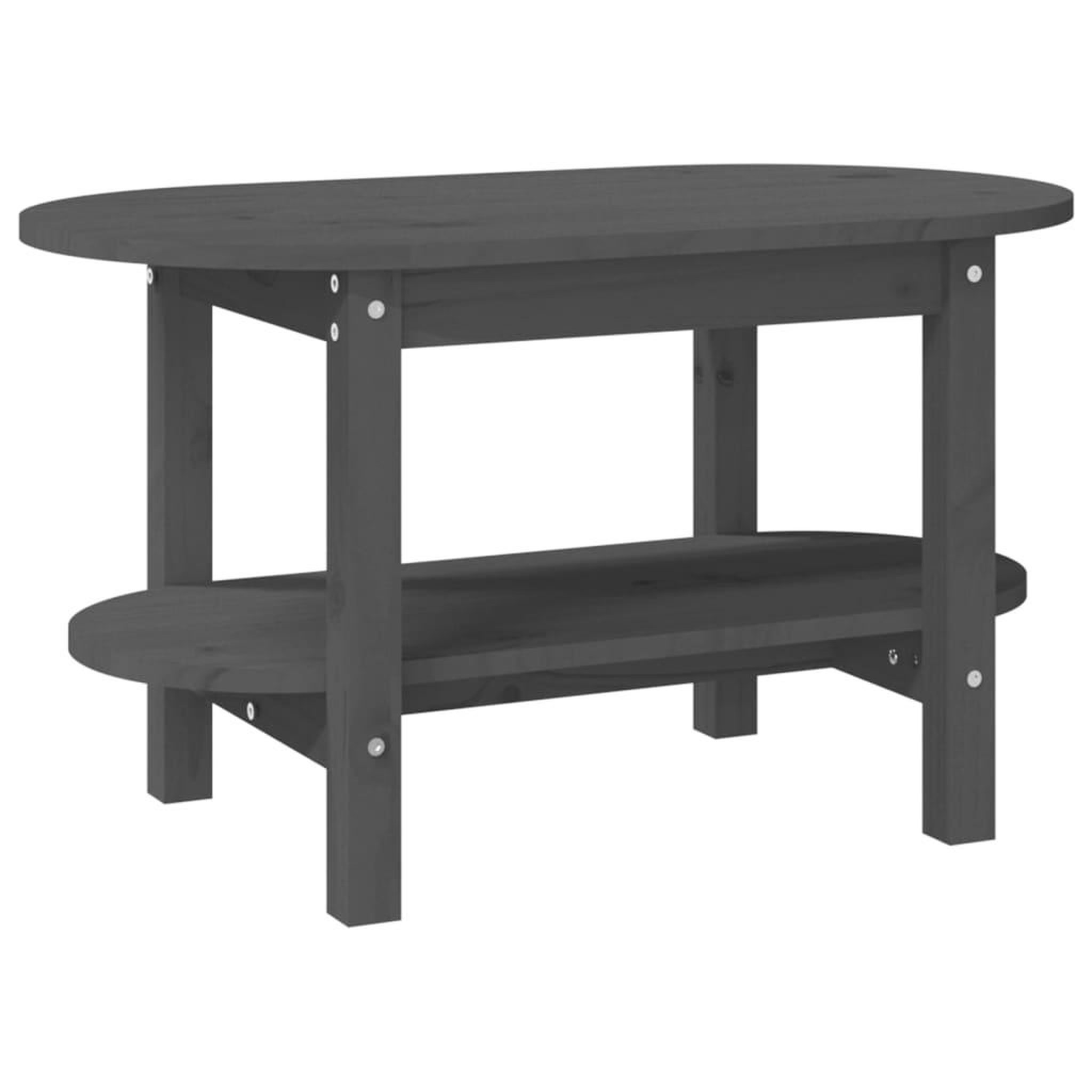 Voir la diapositive 2 : VIDAXL Table basse Gris 80x45x45 cm Bois massif de pin