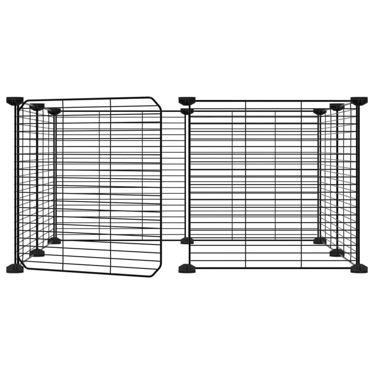 VIDAXL Cage animaux de compagnie a 8 panneaux et porte Noir 35x35 cm