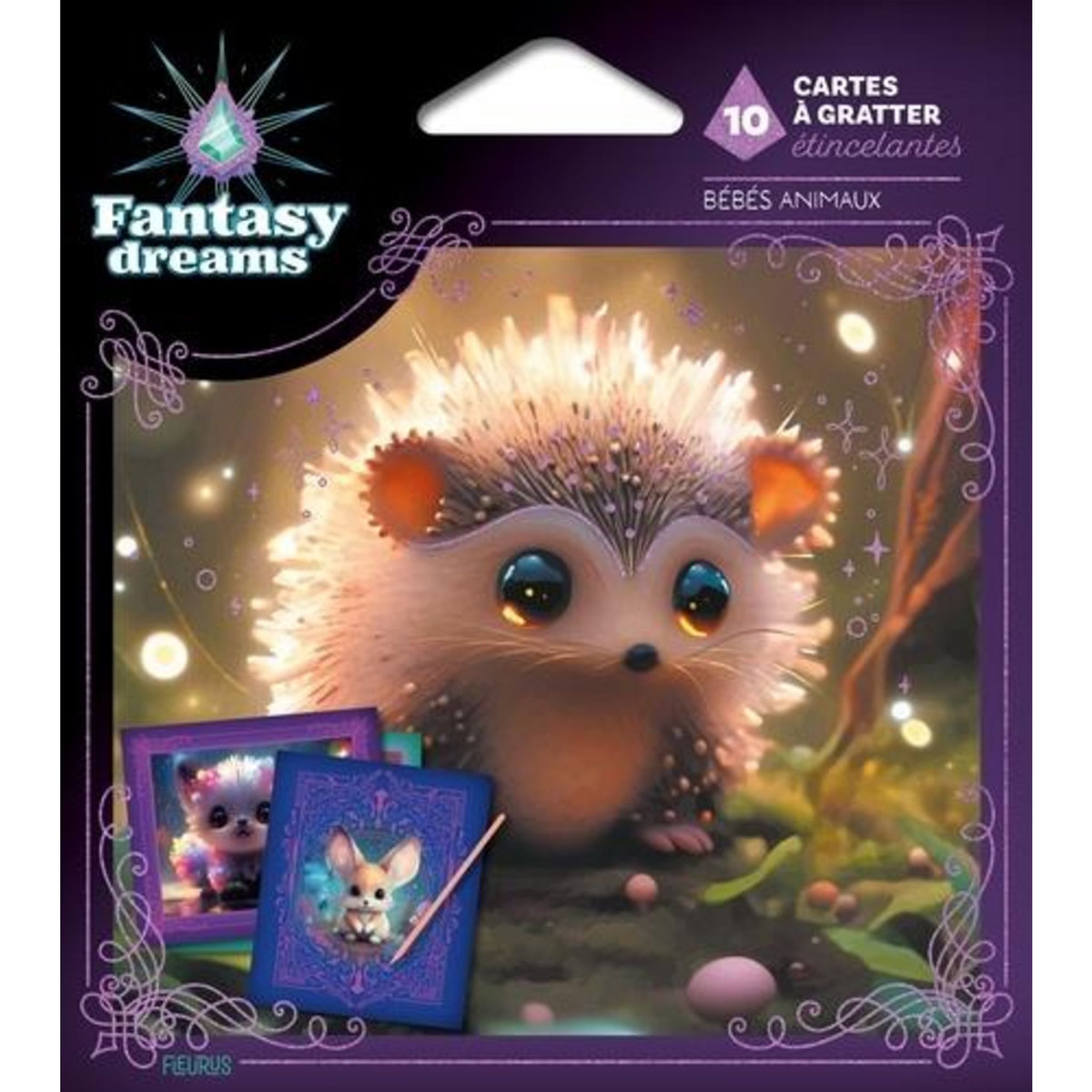CARTES A GRATTER ETINCELANTES, BEBES ANIMAUX. AVEC 10 CARTES ET 1 STYLET, Fleurus