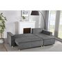 Voir la diapositive 6 : CONCEPT USINE Canapé convertible d'angle réversible 4 places velours côtelé gris COSY