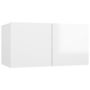Voir la diapositive 4 : VIDAXL Meubles TV suspendus 2 pcs Blanc brillant 60x30x30 cm