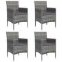Voir la diapositive 4 : VIDAXL Ensemble a manger de jardin et coussins 5pcs Gris/noir