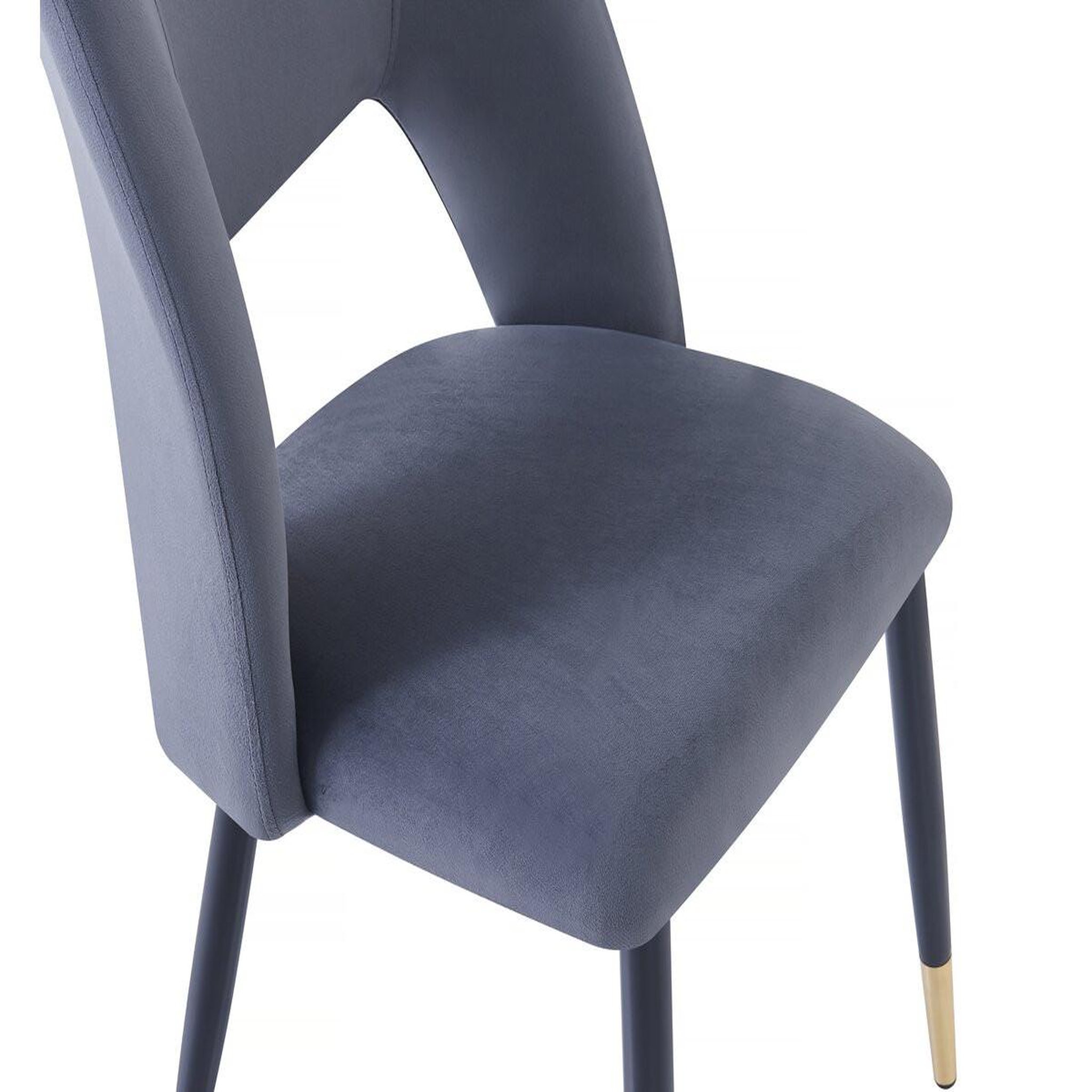 Voir la diapositive 5 : Habitat et Jardin Lot de 2 chaises en velours  coralie  - gris
