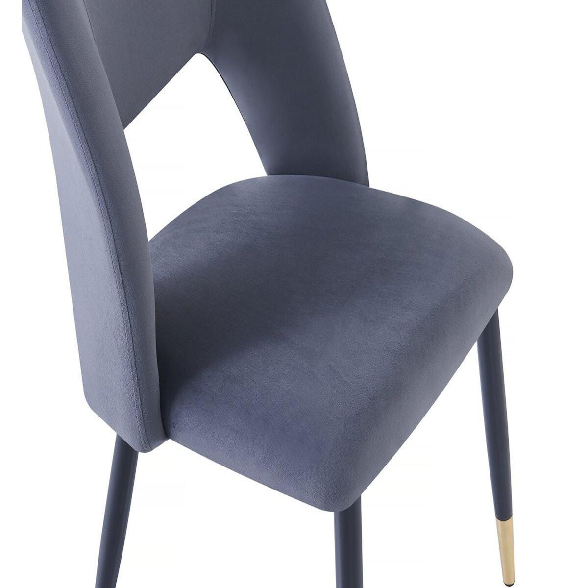 Habitat et Jardin Lot de 2 chaises en velours  Coralie  - Gris