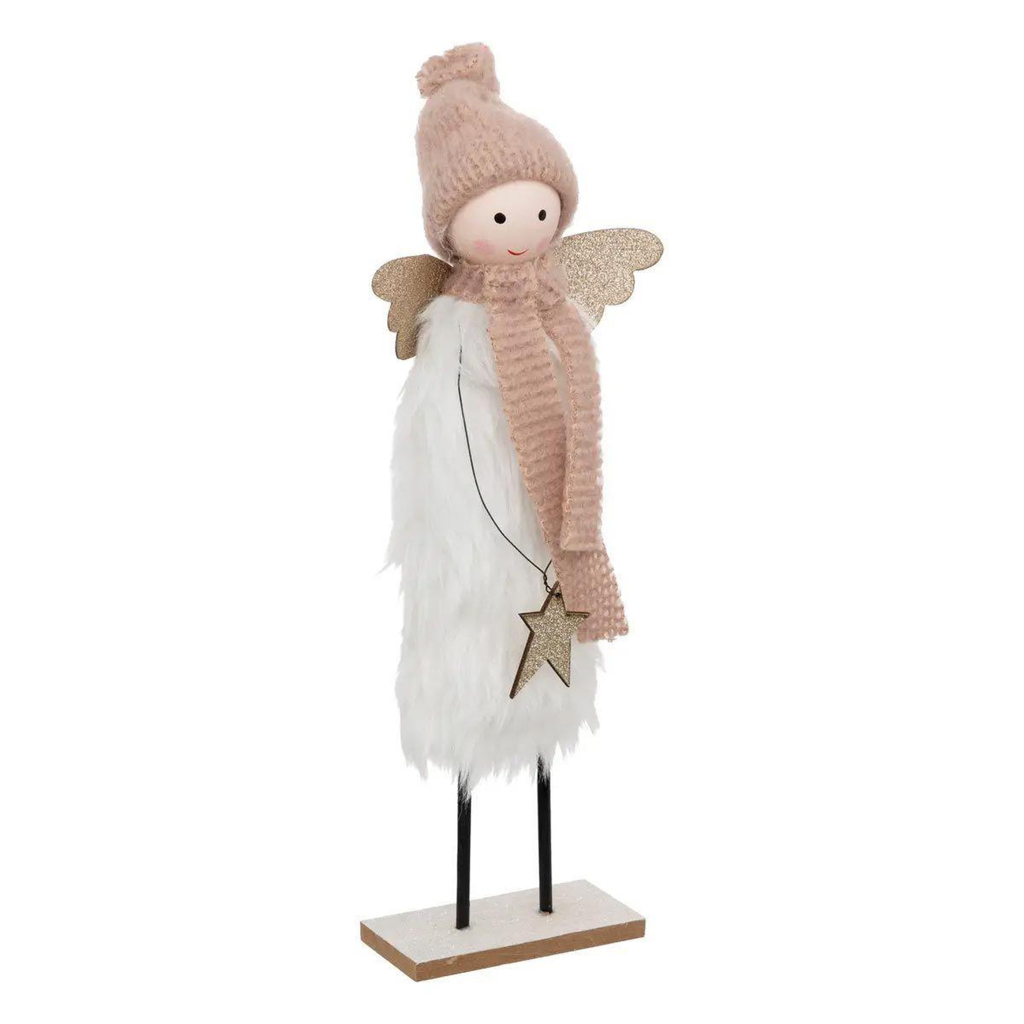 ATMOSPHERA Statuette déco ange de noël  étoile  31cm blanc
