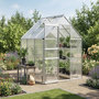 Voir la diapositive 2 : Habitat et Jardin Serre jardin polycarbonate 190 x 190 x 195 cm  Basilic  - 3,61 m² - Gris