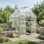 Voir la diapositive 2 : Habitat et Jardin Serre jardin polycarbonate 190 x 190 x 195 cm  Basilic  - 3,61 m² - Gris
