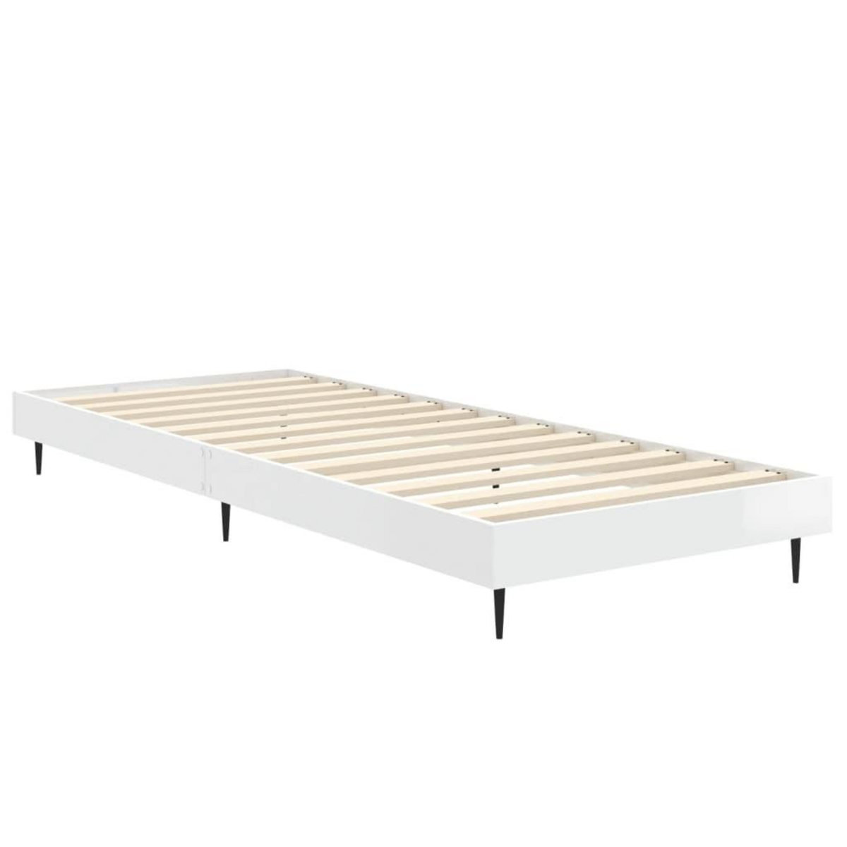 VIDAXL Cadre de lit sans matelas blanc brillant 75x190 cm