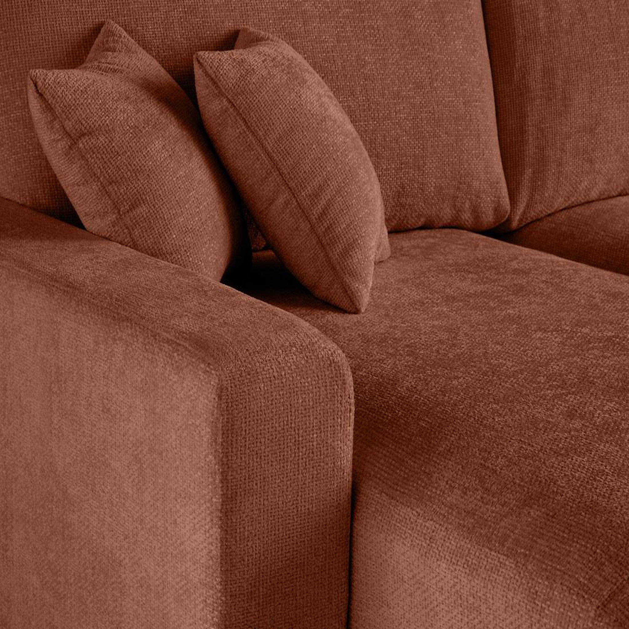 Voir la diapositive 5 : BEST MOBILIER Pivoine - canapé panoramique en u - 7 places - convertible avec coffre - en velours texturé
