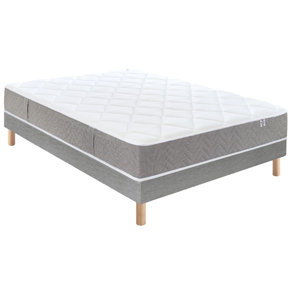 Matelas mémoire de forme et ressorts ensachés 140x190 cm LOURMARIN