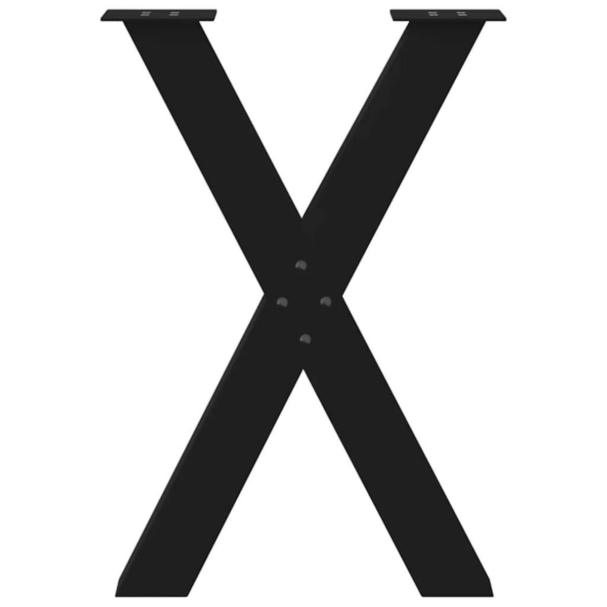 VIDAXL Pieds de table a manger forme de X 2 pcs noir 60x(72-73) cm