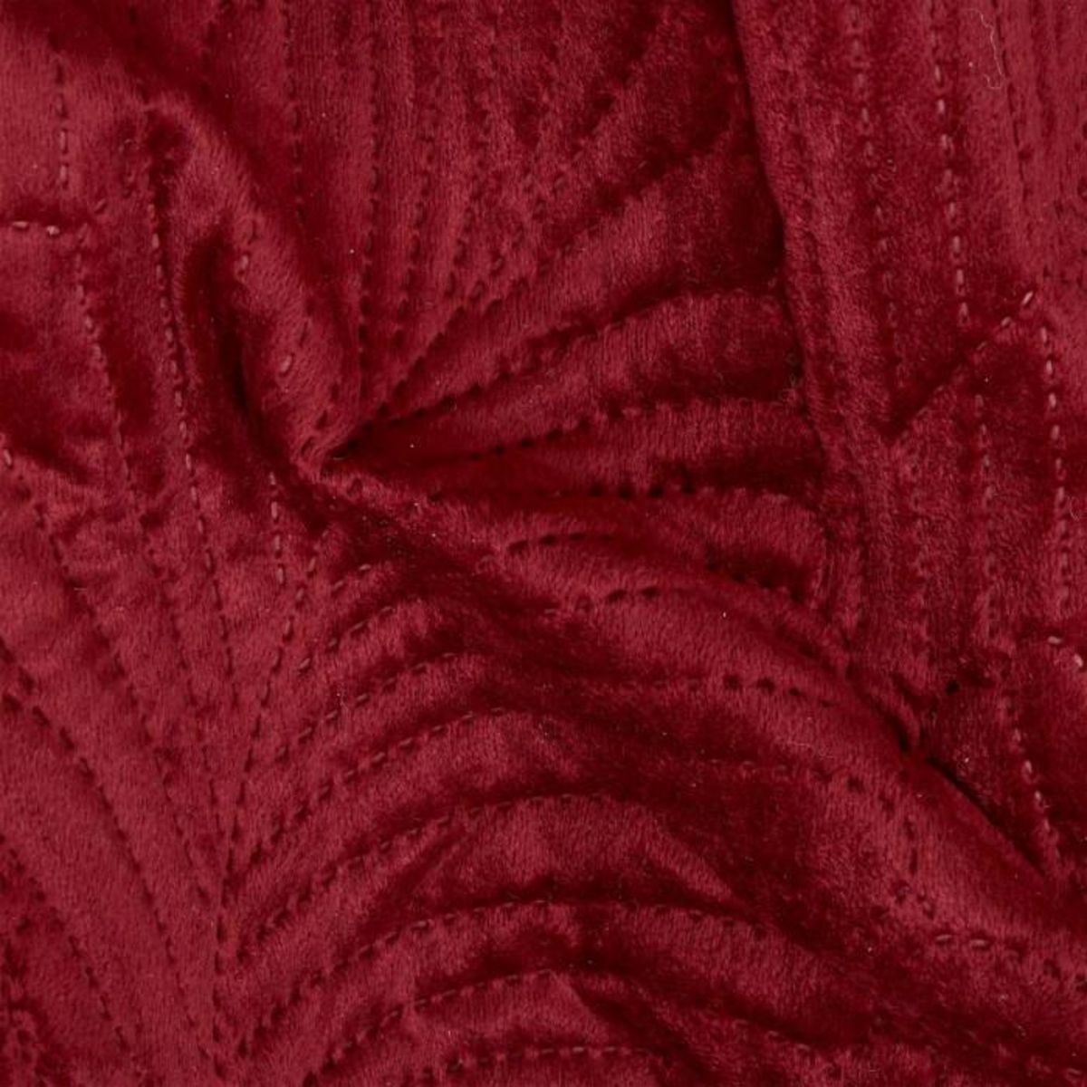 ATMOSPHERA Dessus de Lit en Velours  Feuille  240x260cm Rouge Grenat