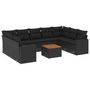 Voir la diapositive 2 : VIDAXL Salon de jardin 10 pcs avec coussins noir resine tressee