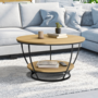 Voir la diapositive 2 : ID MARKET Table basse filaire double plateau ronde DETROIT 70 cm design industriel