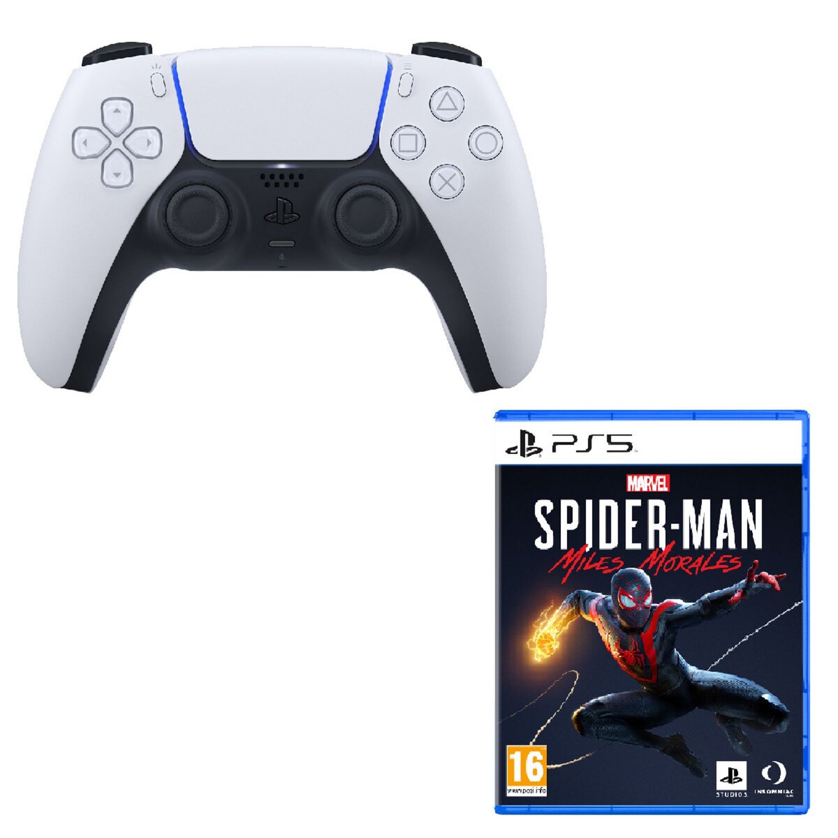 SONY Manette sans fil DualSense PS5 + Marvel's Spider-Man : Miles Morales PS5