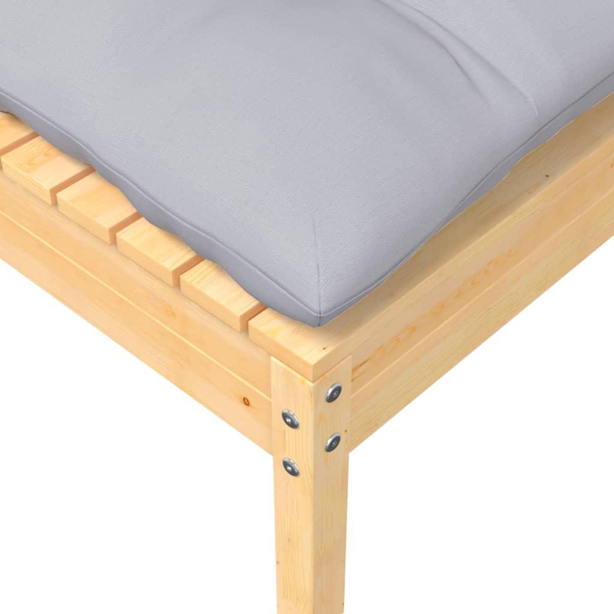 Voir la diapositive 3 : VIDAXL Repose-pied de jardin avec coussin gris Bois de pin massif