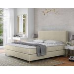 BEST MOBILIER Rafaela - lit boxspring - 180x200 - coffres et surmatelas inclus - en velours. Coloris disponibles : Vert, Gris, Beige, Rose, Bleu