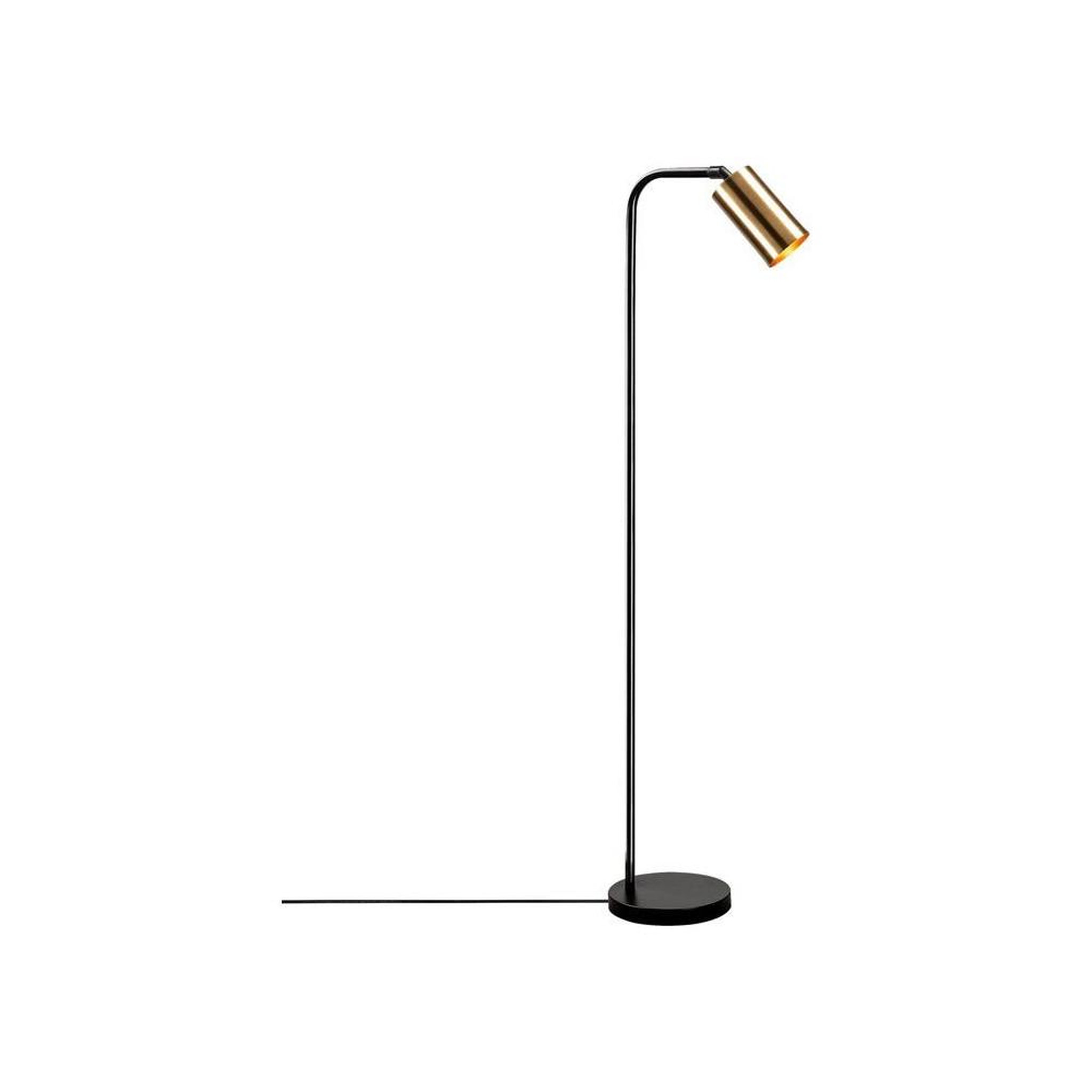 Lampe sur pied industrielle métal Emek 4081 noir vintage, abat-jour cylindrique, 120 cm, éclairage dirigé
