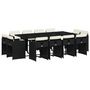 Voir la diapositive 2 : VIDAXL Ensemble a manger de jardin 13 pcs coussins noir resine tressee
