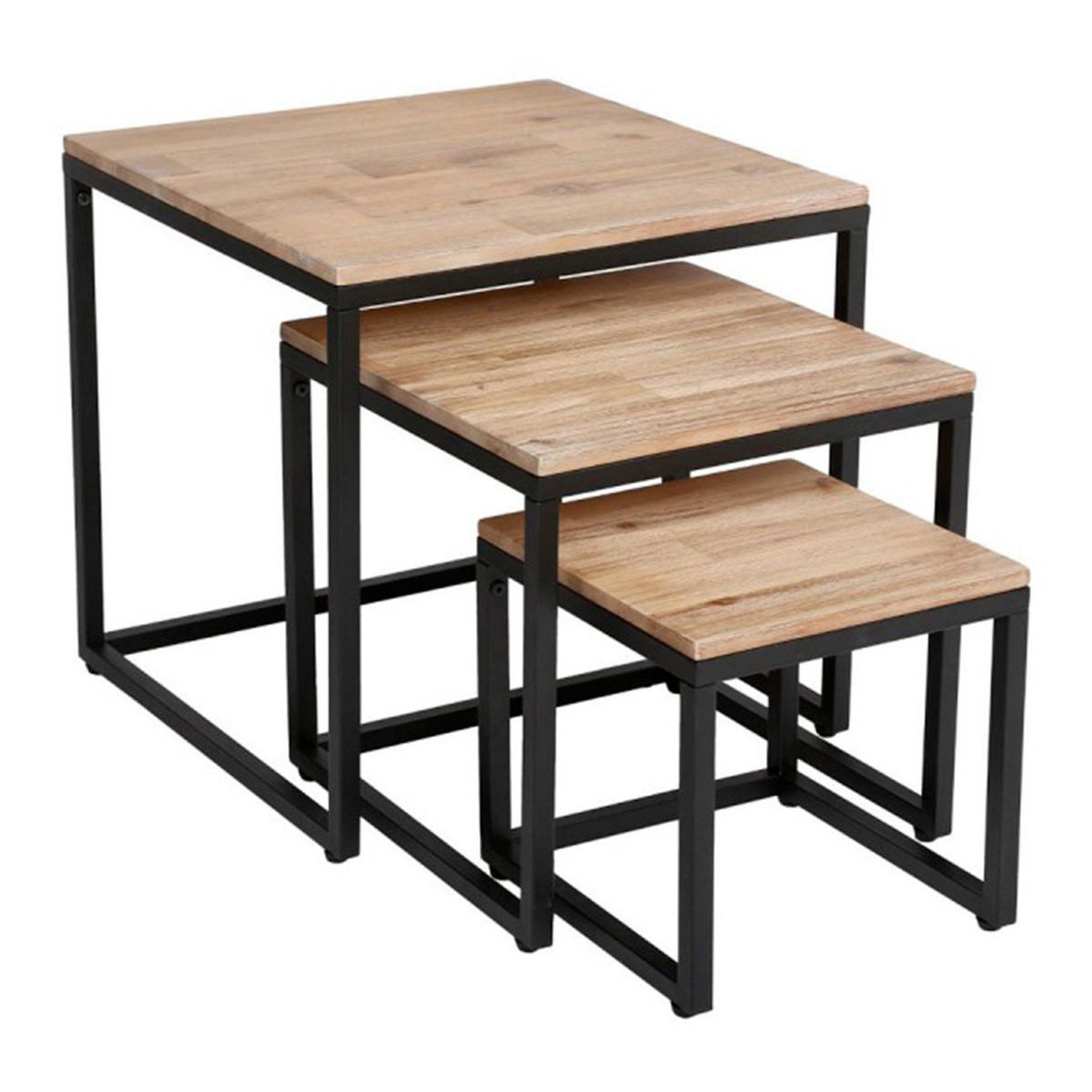 ATMOSPHERA Lot de 3 tables d'appoint gigognes  edena  50cm naturel