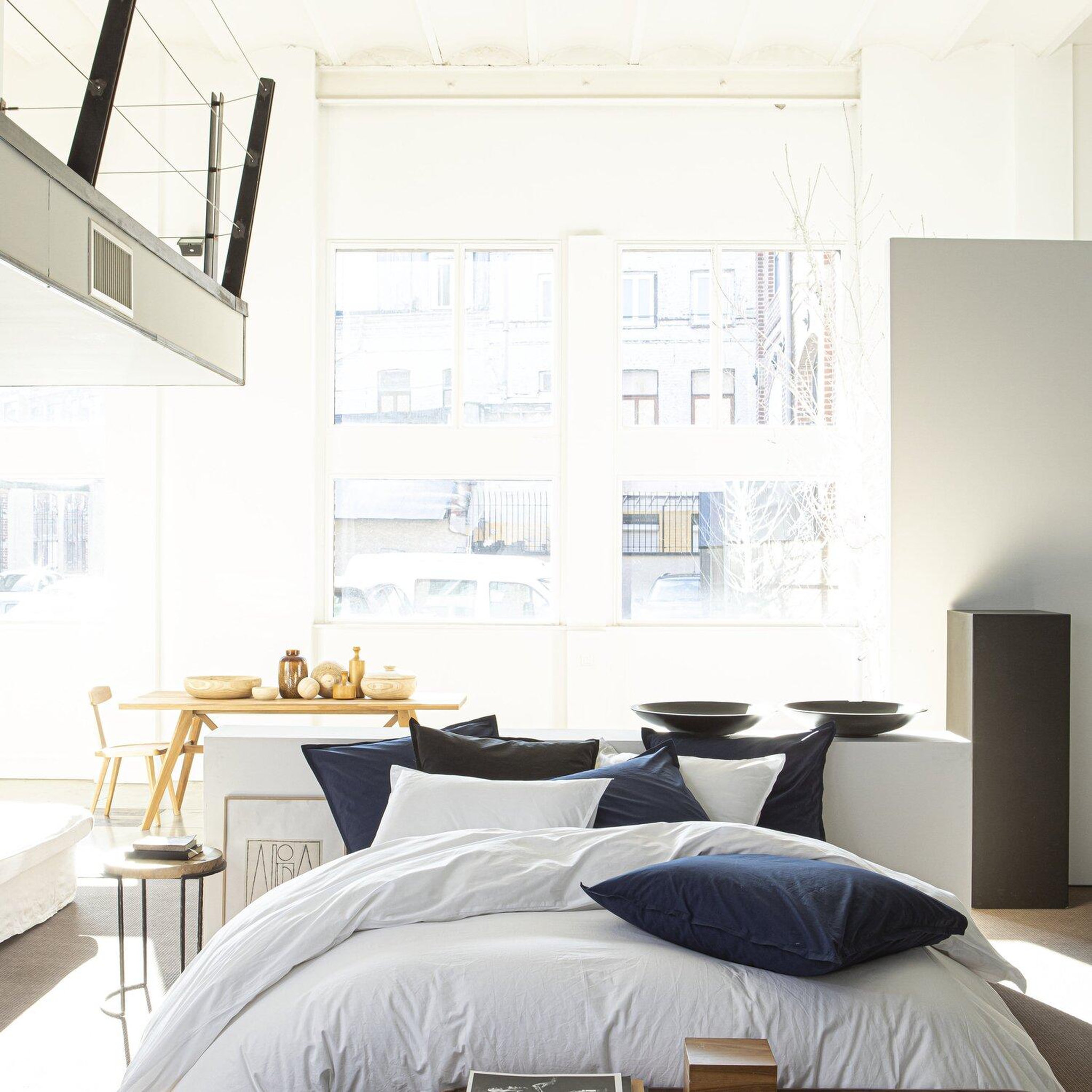 Voir la diapositive 3 : BATON ROUGE Housse de couette 100% percale de coton lavé 80fils/cm2