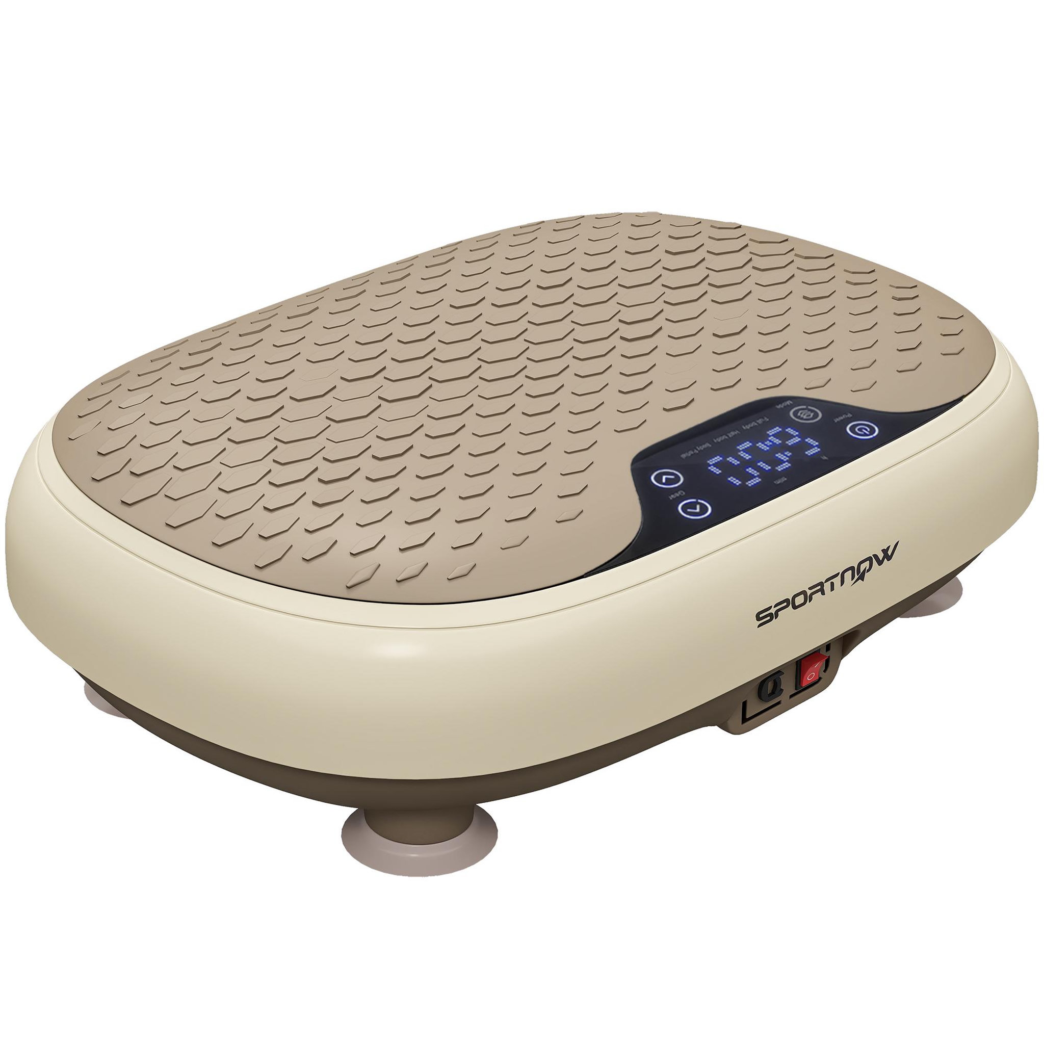 Voir la diapositive 5 : HOMCOM Plateforme vibrante oscillante 20 niveaux d'intensité 3 prog. Écran led télécommande beige