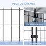 Voir la diapositive 6 : PAWHUT Chenil cage enclos chien entièrement couvert - porte verrouillable - 120 x 120 x 138cm - gris métal noir