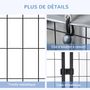 Voir la diapositive 6 : PAWHUT Chenil cage enclos chien entièrement couvert - porte verrouillable - 120 x 120 x 138cm - gris métal noir