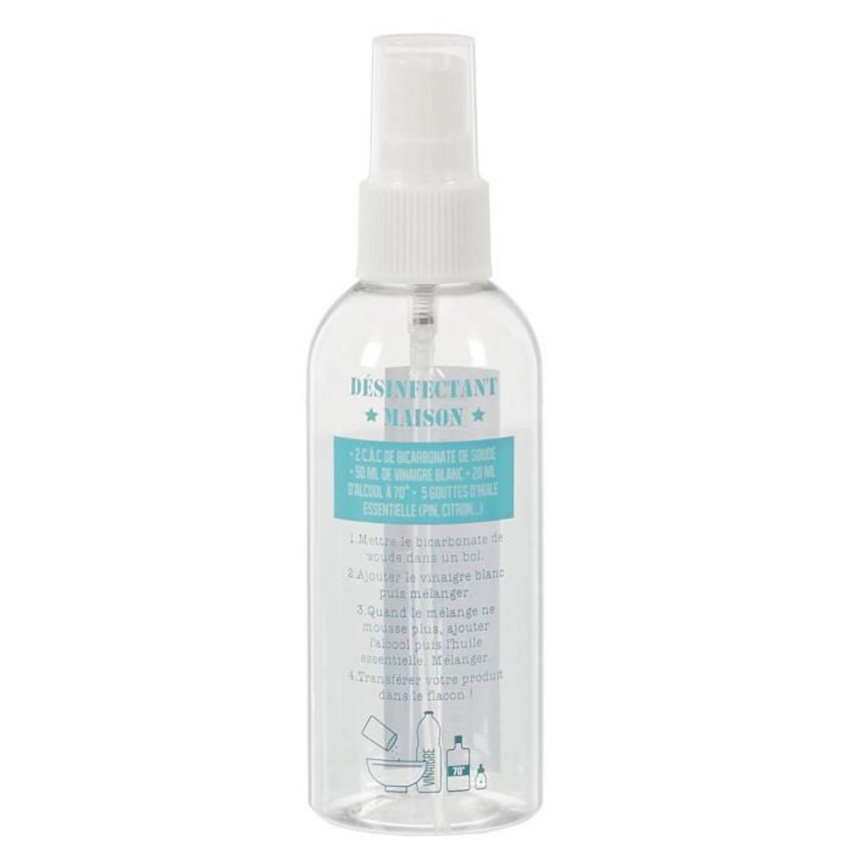 Paris Prix Flacon Vaporisateur  Désinfectant  100ml Transparent