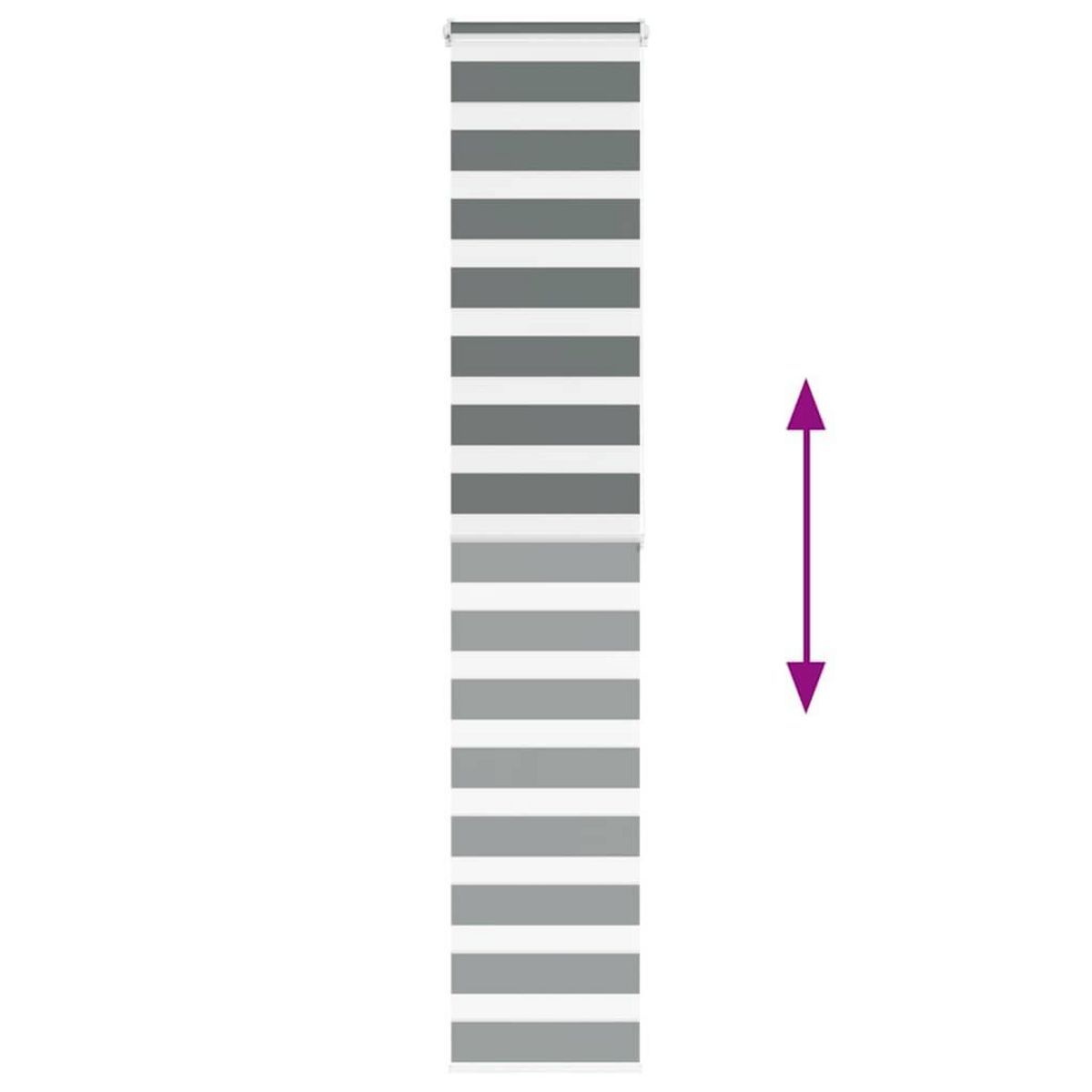 VIDAXL Store zebre gris fonce largeur du tissu 35,9 cm polyester