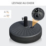 Voir la diapositive 5 : OUTSUNNY Pied de parasol rond base de lestage parasol Ø 51 x 30H cm HDPE motif rosace surface texturée noir