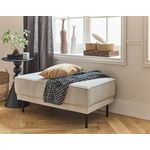 LISA DESIGN Charlie - pouf - pieds hauts - en velours côtelé. Coloris disponibles : Bleu, Jaune, Orange, Rose, Gris, Beige, Marron, Vert