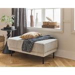 LISA DESIGN Charlie - pouf - pieds hauts - en velours côtelé. Coloris disponibles : Marron, Orange