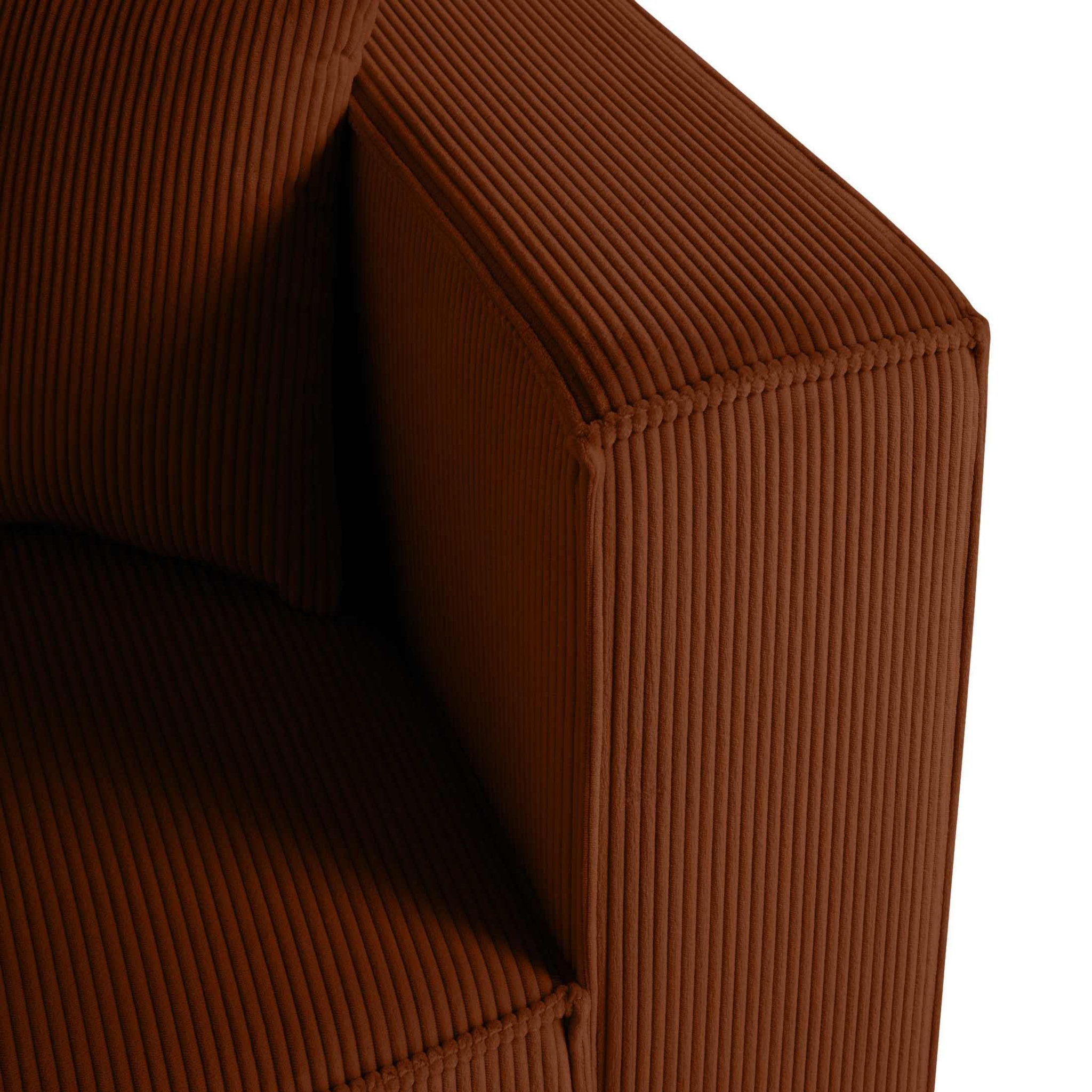 Voir la diapositive 5 : BEST MOBILIER Arty - module d'assise d'angle réversible - en velours côtelé