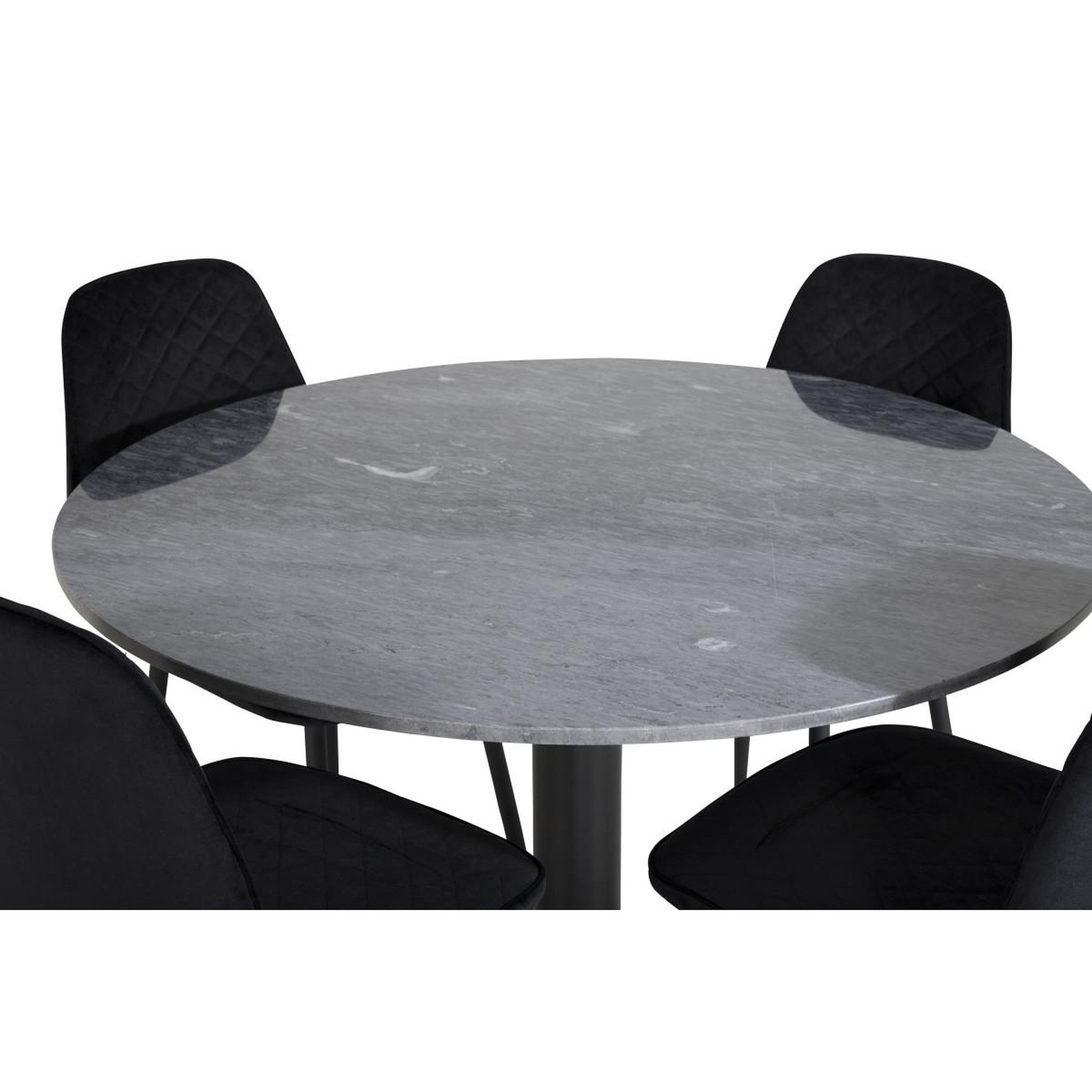 Voir la diapositive 3 : Paris Prix Ensemble table à manger & 4 chaises design  estelle i & polar  106cm gris foncé & noir