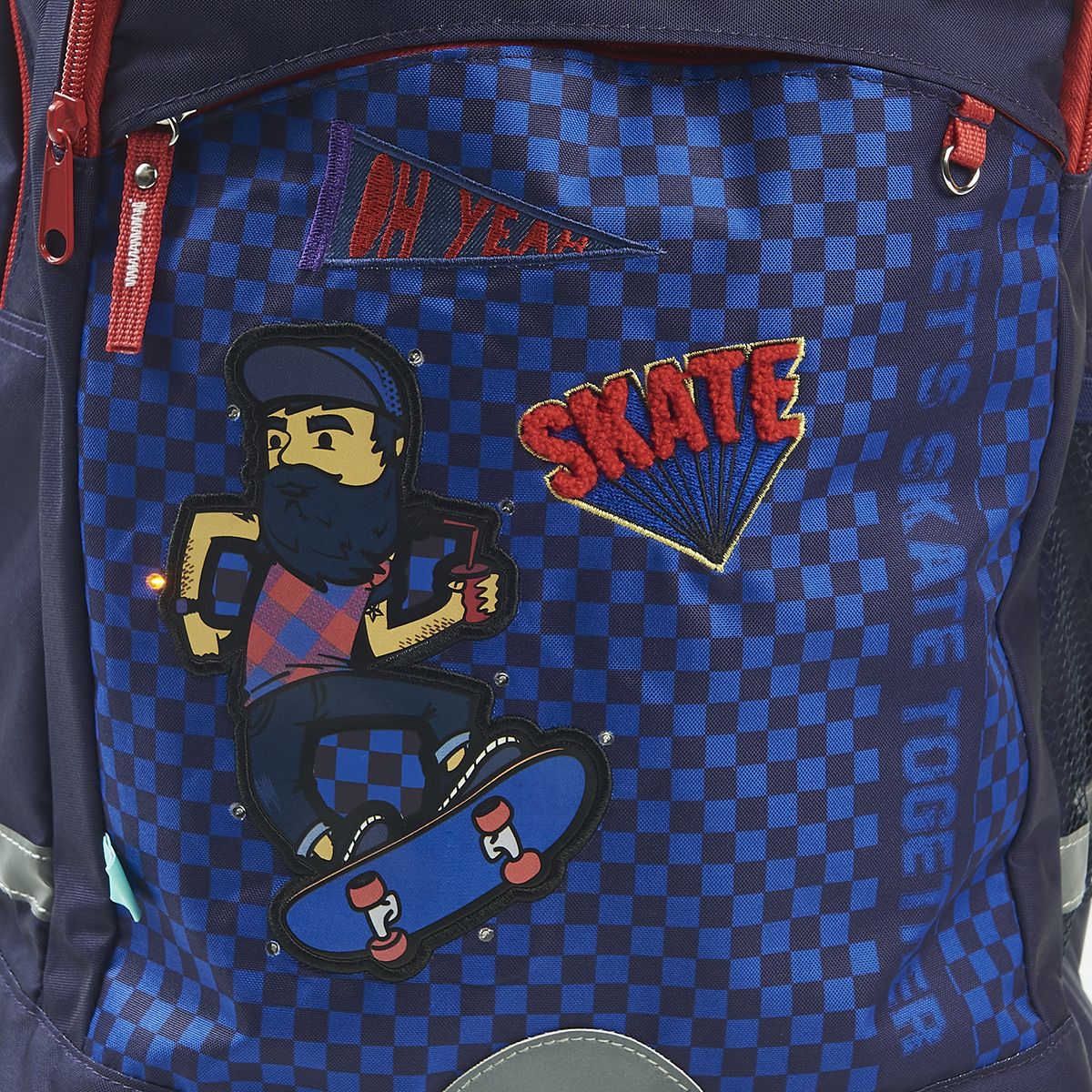 AUCHAN Sac à dos 2 compartiments bleu SKATE avec leds