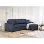 Voir la diapositive 2 : MARKET24 Canapé d'angle convertible réversible - 4 places - Tissu Bleu - HAMILTON - L 244 x P 151 x H 90 - Fabriqué en Ukraine