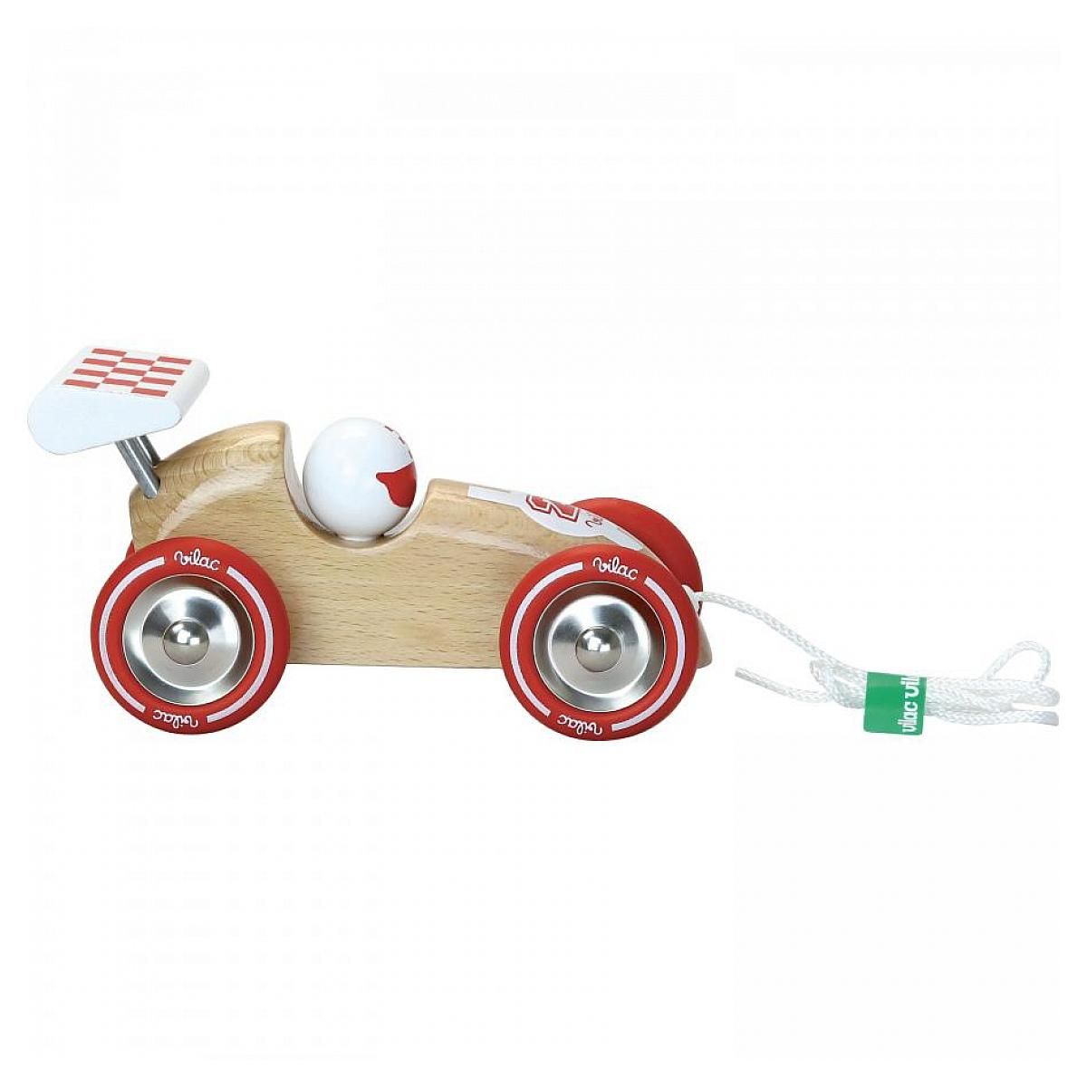 Vilac Voiture de course à trainer bois naturel