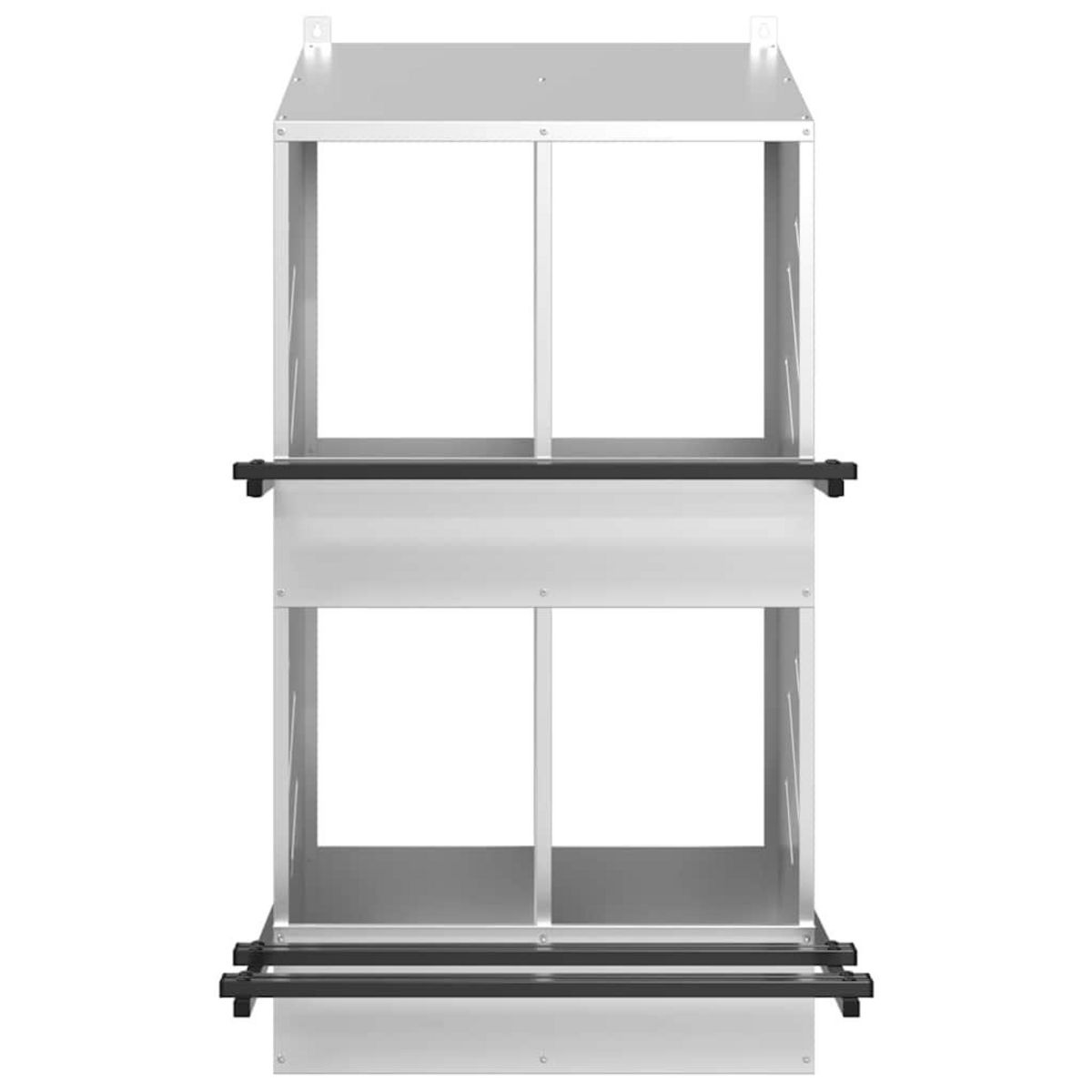 VIDAXL Nichoir de poules avec 4 compartiments Metal argente galvanise