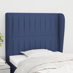 VIDAXL Tete de lit avec oreilles Bleu 103x23x118/128 cm Tissu